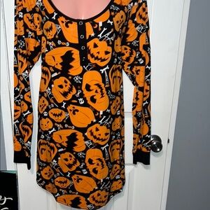 Killstar Halloween Pumpkin Print LS dress night harvest
